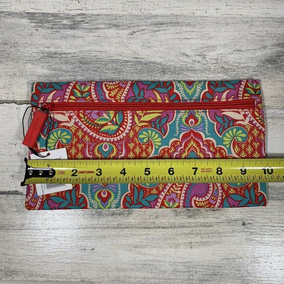 Vera Bradley Lighten Up Pencil Pouch Paisley in Paradise NWT Stocking Stuffer - Picture 4 of 6